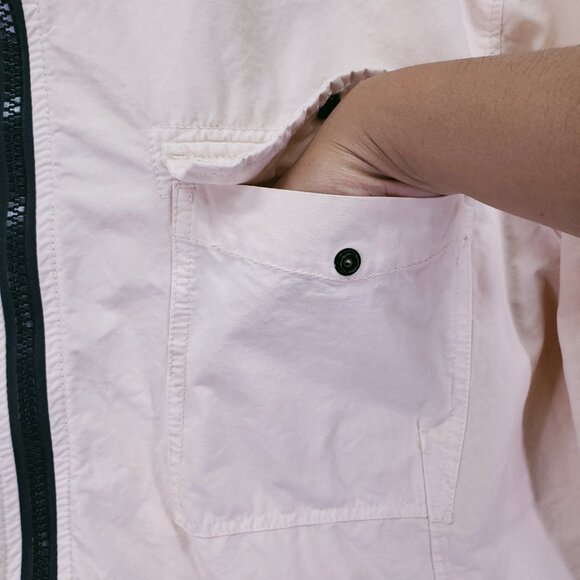 Stone Island Cream Dyed Zip Up Collar Shirt Jacket With Chest Pockets Size XL - Picture 10 of 16